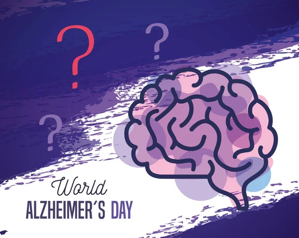 Welt-Alzheimer-Tag mit Gehirn — Stockvektor