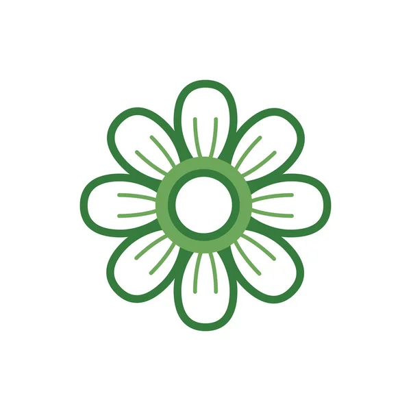 Schattig bloem lente halve kleur pictogram — Stockvector