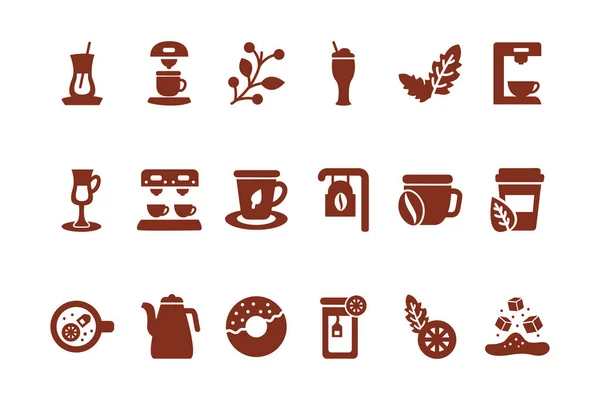 Pacote de café e chá ícone de estilo silhueta — Vetor de Stock
