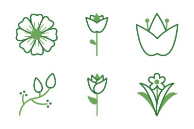bundle of flowers half color style icons