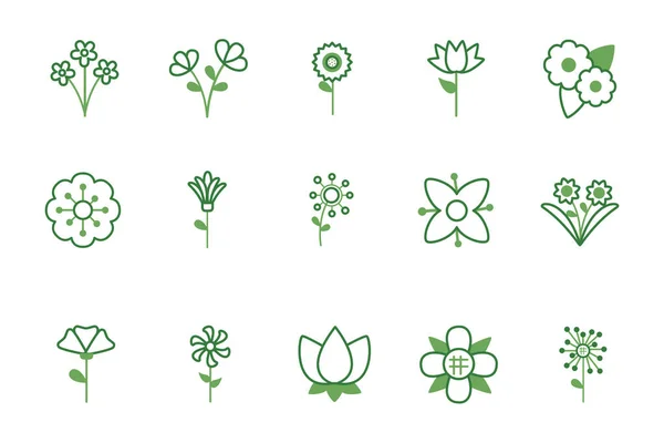 Пучок квітів піктограми напівкольорового стилю — стоковий вектор