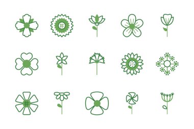 bundle of flowers half color style icons