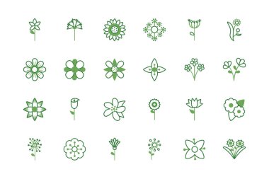 bundle of flowers half color style icons