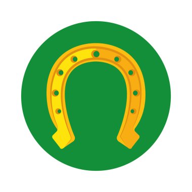 lucky horseshoe in frame circular isolated icon