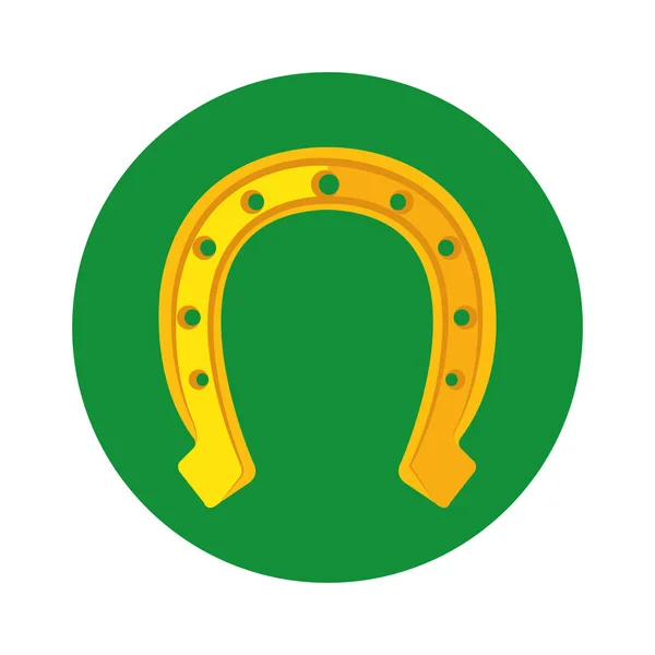 Lucky horseshoe in frame circular isolated icon — Διανυσματικό Αρχείο