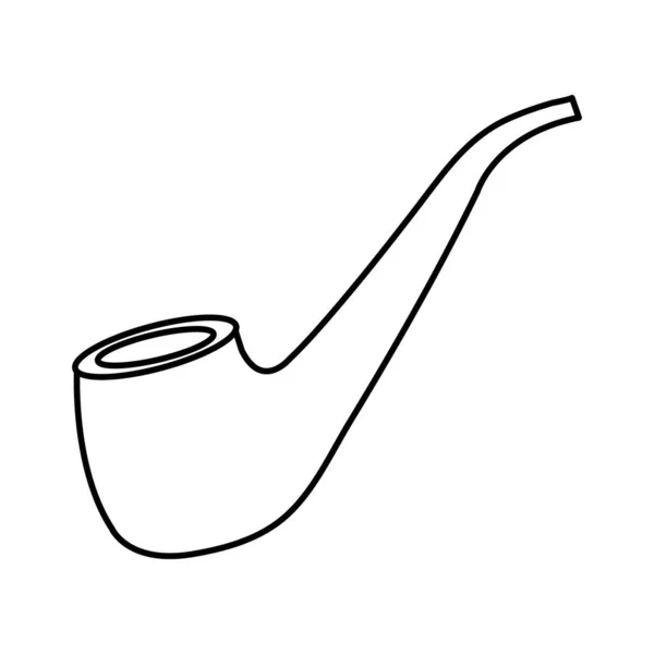 Курение трубки традиционной изолированной иконы — стоковый вектор