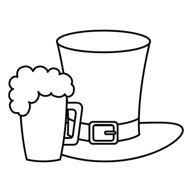 Bira kavanozu izole edilmiş silindir şapkalı cüce cin.