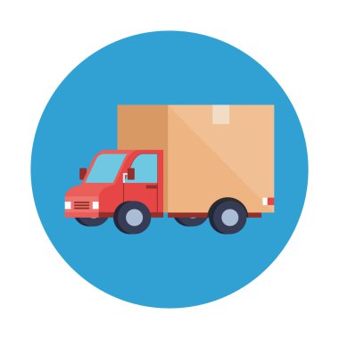 İzole dağıtım kamyonu vektör tasarımı