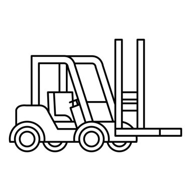 İzole dağıtım forklift vektör tasarımı