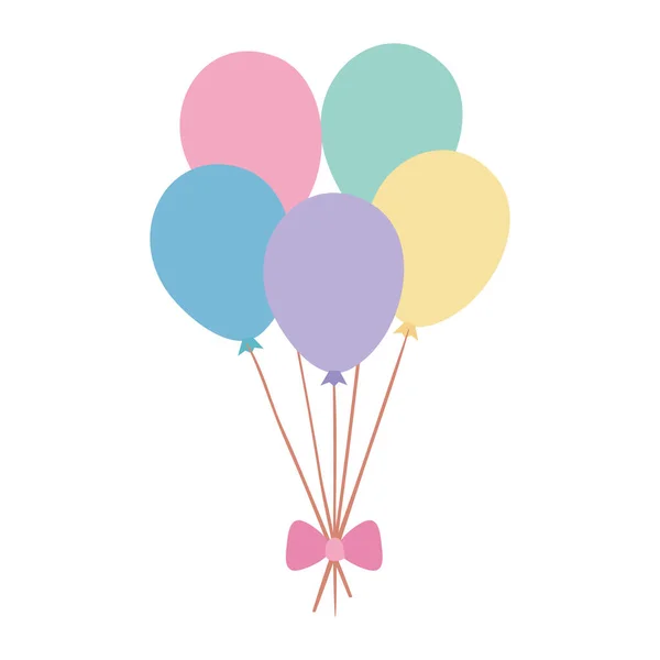 Globos decoración de helio icono aislado — Archivo Imágenes Vectoriales