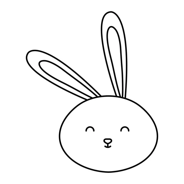 Tête de lapin mignon animal icône isolée — Image vectorielle