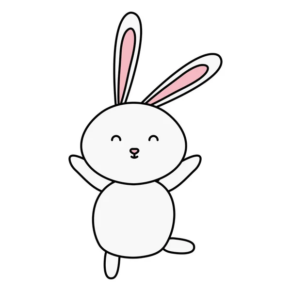 Cute rabbit animal isolated icon — Stock Vector