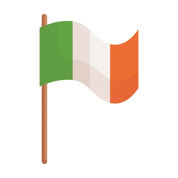 Flag of irish isolated icon — Stock vektor