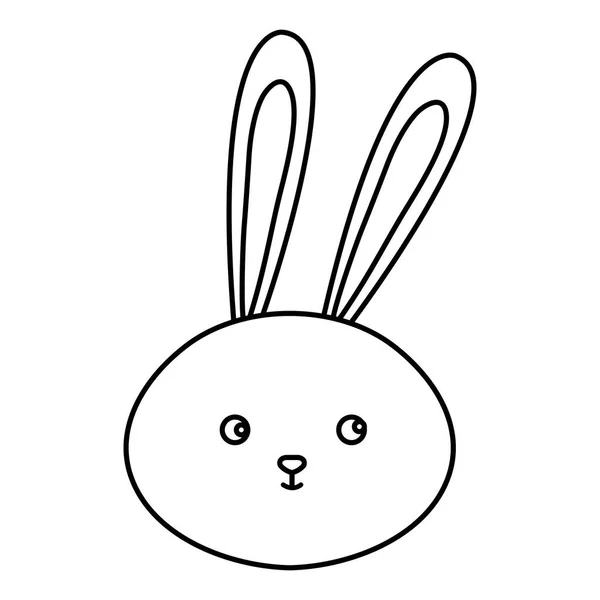 Head of cute rabbit animal isolated icon — Stock Vector