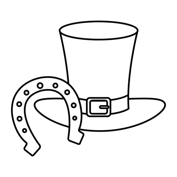 Top kapelusz krasnoludek z podkowy izolowane ikona — Wektor stockowy
