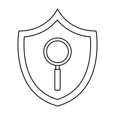 Kalkan simgesinde büyüteç izole edilmiş