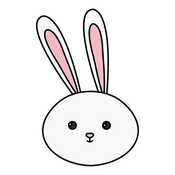 Head of cute rabbit animal isolated icon — Stock Vector