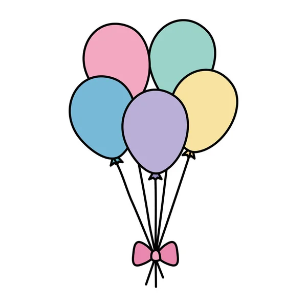 Luftballons Helium Dekoration isoliert Symbol — Stockvektor