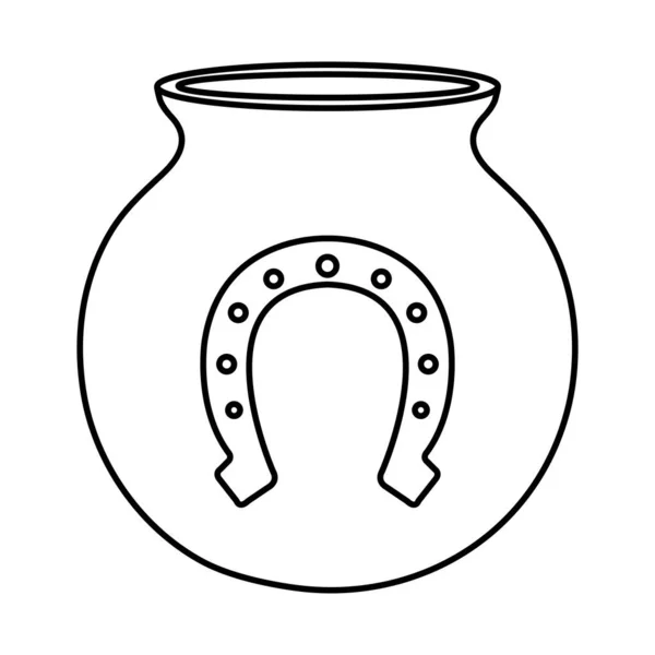 Kittel med hästsko isolerad ikon — Stock vektor