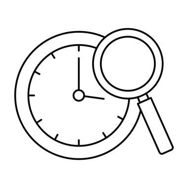 İzole saat enstrümanı ve lupe vektör tasarımı