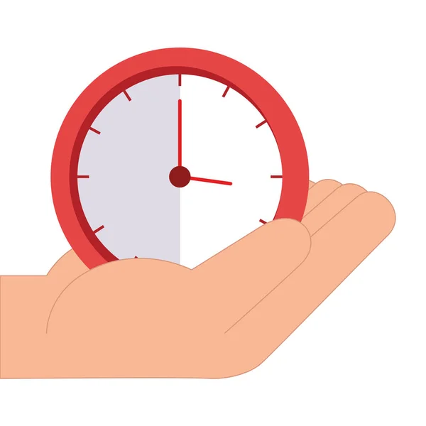 Instrumento de reloj aislado sobre diseño de vectores de mano — Vector de stock