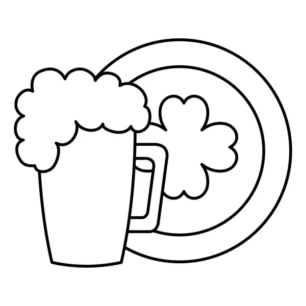 Moneda con trébol y jarra de cerveza — Archivo Imágenes Vectoriales