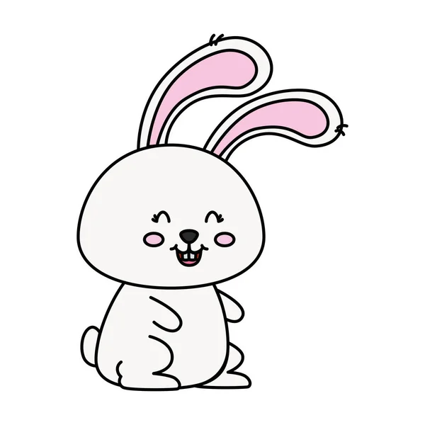 귀여운 토끼 동물들의 고립된 아이콘 — 스톡 벡터