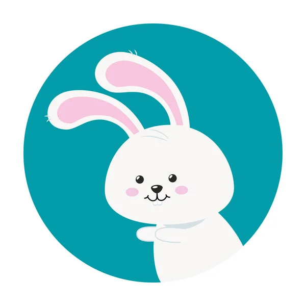 圈里可爱的兔子动物 — 图库矢量图片