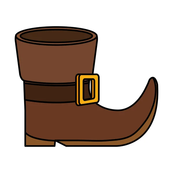 Leprechaun boot traditional isolated icon — Stock Vector