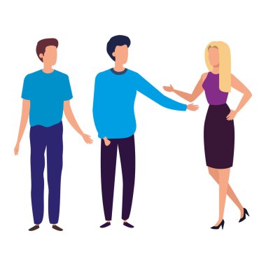 group of business people isolated icons