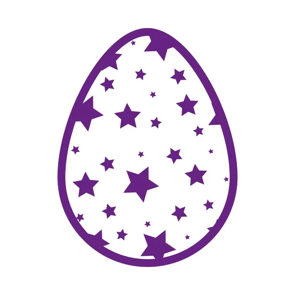 Lindo huevo Pascua decorado con estrellas — Vector de stock