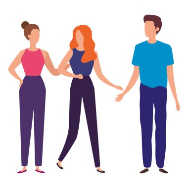 group of business people isolated icons