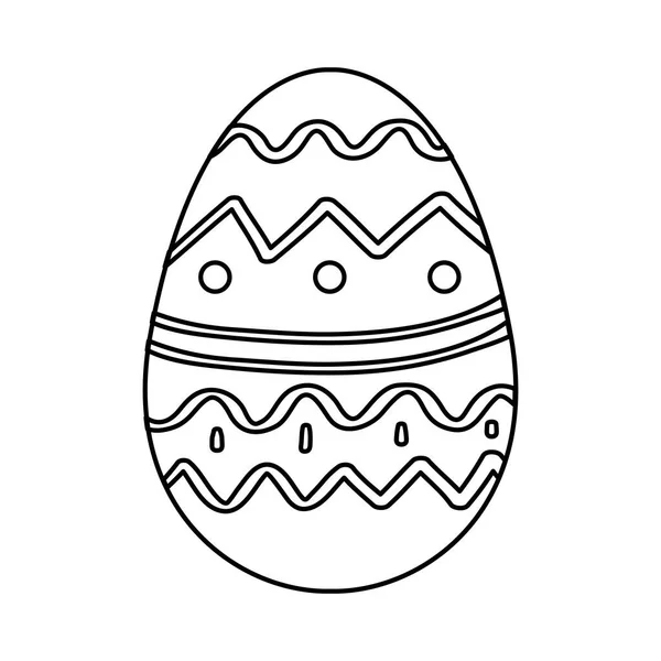 Schattig ei Pasen versierd met gemetrische lijnen — Stockvector