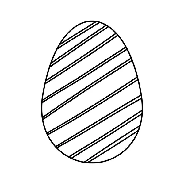 Niedliches Ei Ostern mit Streifen verziert — Stockvektor