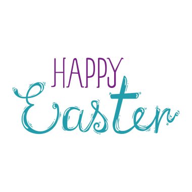 happy easter sign isolated icon