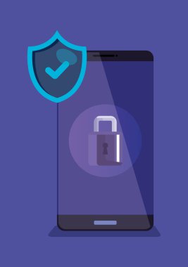 kalkan ve asma kilit ile Smartphone