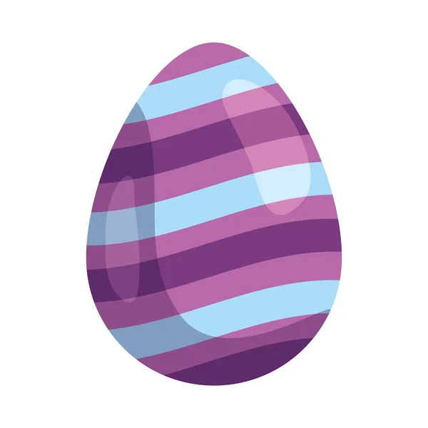 Lindo huevo Pascua decorado con rayas — Vector de stock
