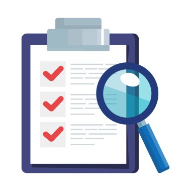 Isolated list document and lupe vector design