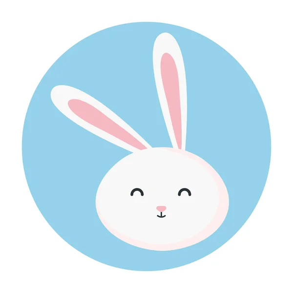 Tête de lapin mignon dans le cadre circulaire — Image vectorielle