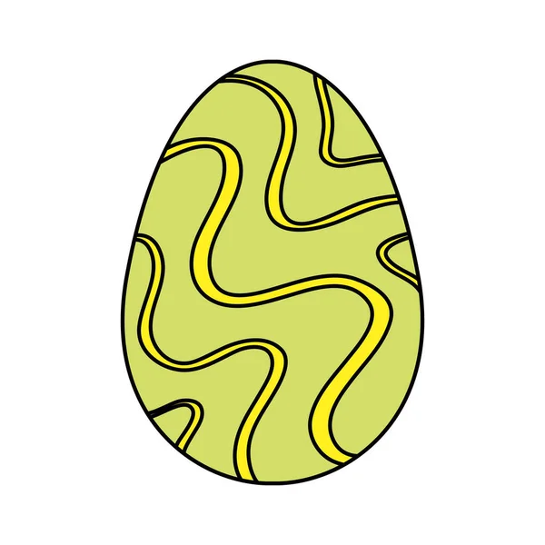 Aranyos tojás húsvét díszített hullámok vonalak — Stock Vector