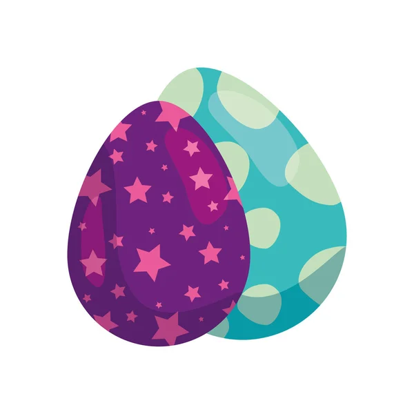 Набір милих яєць прикрашений Великоднем — стоковий вектор