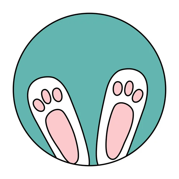 Feets of rabbit in frame circular — 图库矢量图片