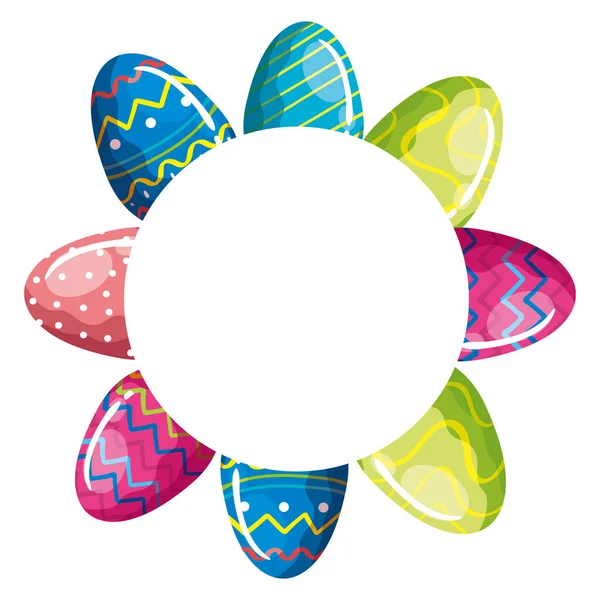 Marco de huevos lindos Pascua decorado — Vector de stock