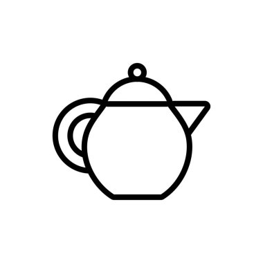 ceramic teapot utensil line style icon