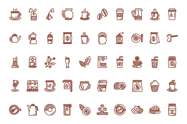 Paquete de café y té línea icono de estilo — Archivo Imágenes Vectoriales