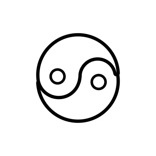 Yin yang sembol çizgisi biçimi — Stok Vektör