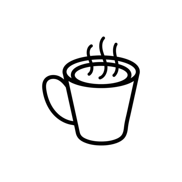 Kaffe kopp dryck linje stil — Stock vektor