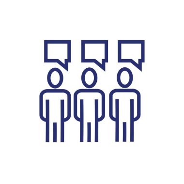 İş adamları konuşma baloncuklarıyla avatarlar