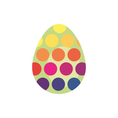 easter egg painted dotted flat style