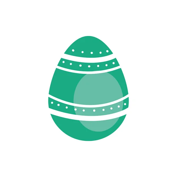 Easter egg painted with bars and points flat style — Stock Vector